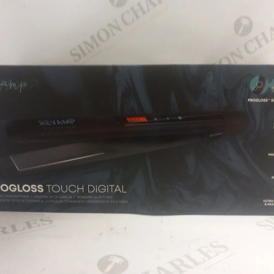 BOXED REVAMP PROFESSIONAL PROGLOSS TOUCH DIGITAL CERAMIC STRAIGHTENERS