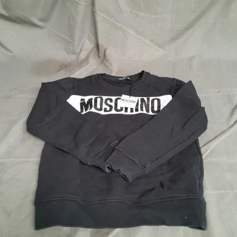 MOSCHINO TEEN CREW JUMPER IN BLACK SIZE 14YRS