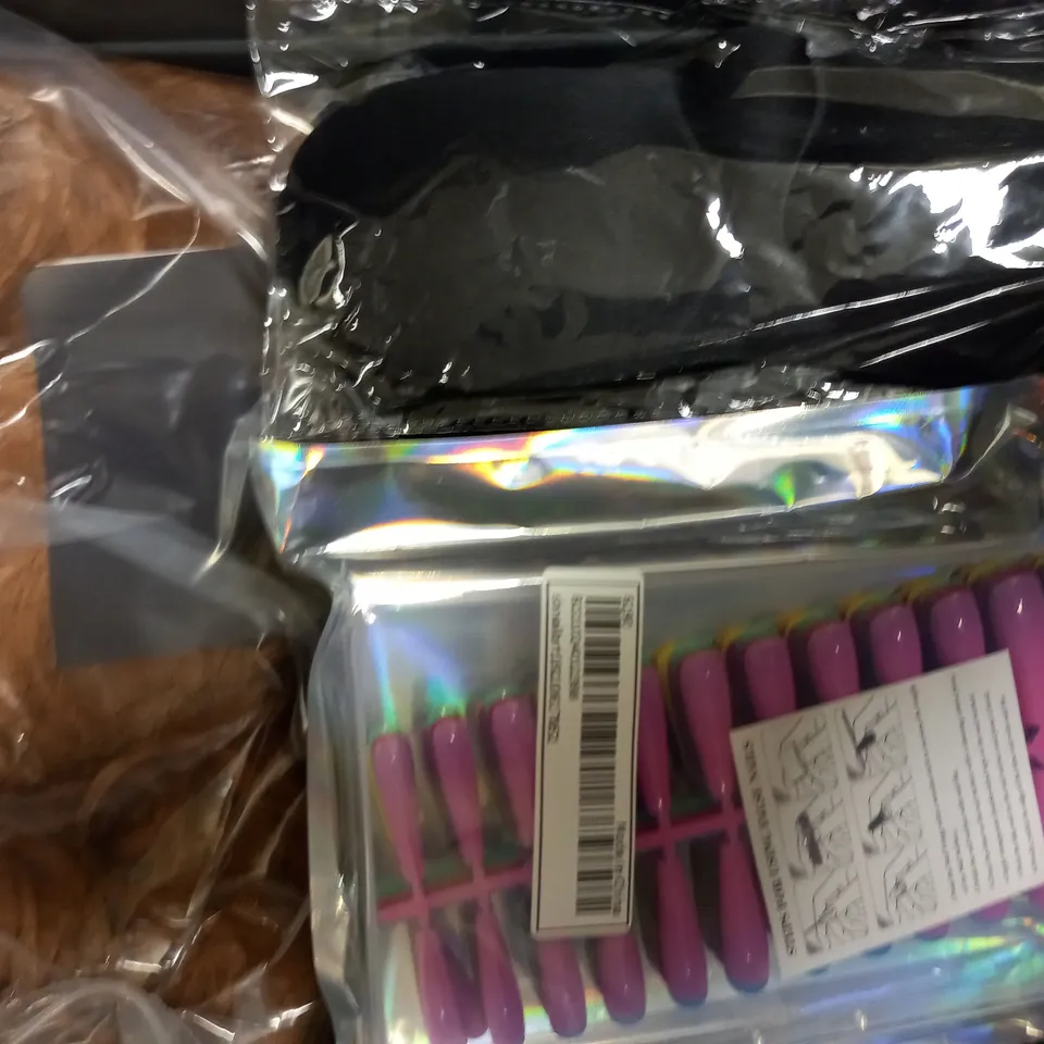 LOT OF APPROXIMATELY 10 ASSORTED HEALTH & BEAUTY ITEMS, TO INCLUDE NAILS, BRUSHES, WIGS, ETC