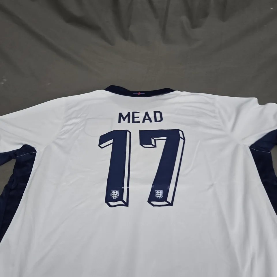 ENGLAND FC HOME JERSEY WITH MEAD 17 SIZE 3XL