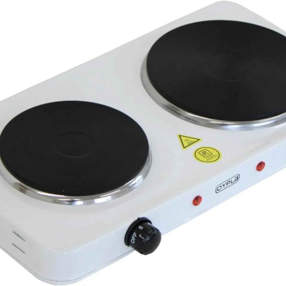 BOXED OYPLA 2.5KW ELECTRIC PORTABLE KITCHEN DOUBLE HOT PLATE BOXED