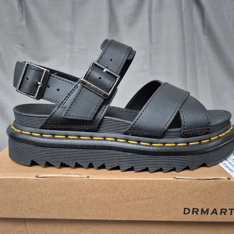 BOXED DR MARTENS VOSS II BLACK SANDALS - UK 5 