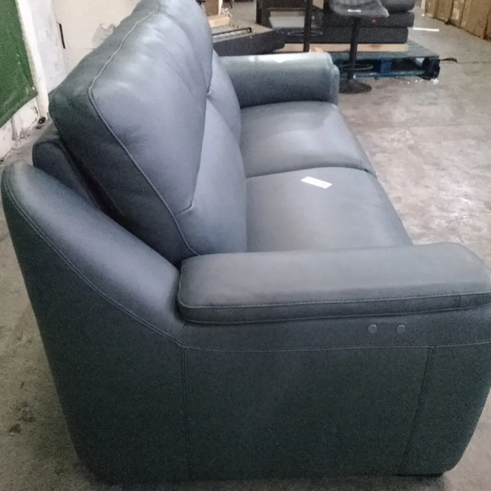 QUALITY ITALIAN DESIGNER PARMA NEW ELECTRIC RECLINER 3 SEATER SOFA - GREY LEATHER 