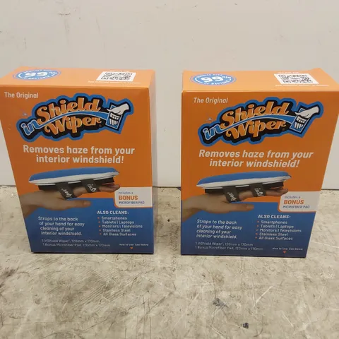 BOXED INSHIELD WIPER SET OF 2 MULTI-USE MICROFIBRE CLEANSERS