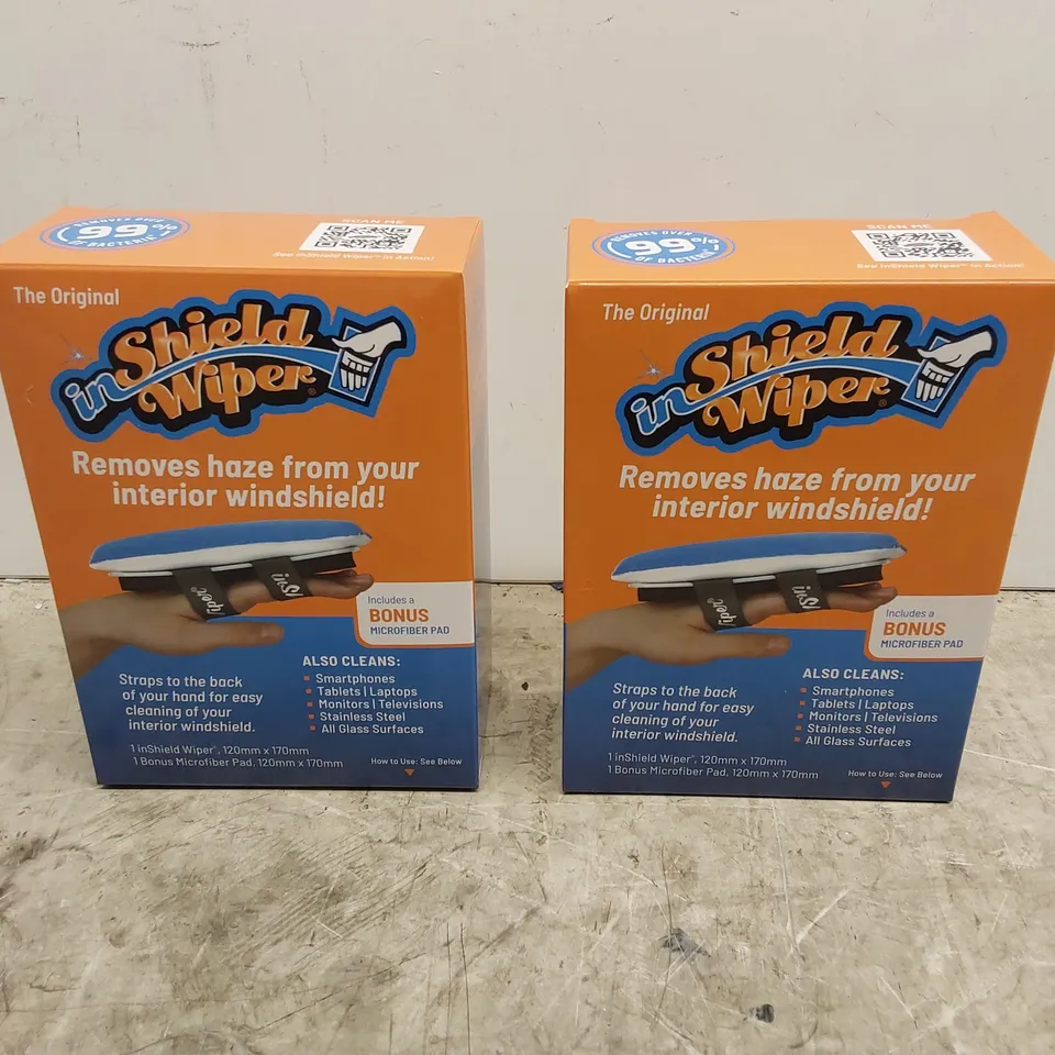 BOXED INSHIELD WIPER SET OF 2 MULTI-USE MICROFIBRE CLEANSERS