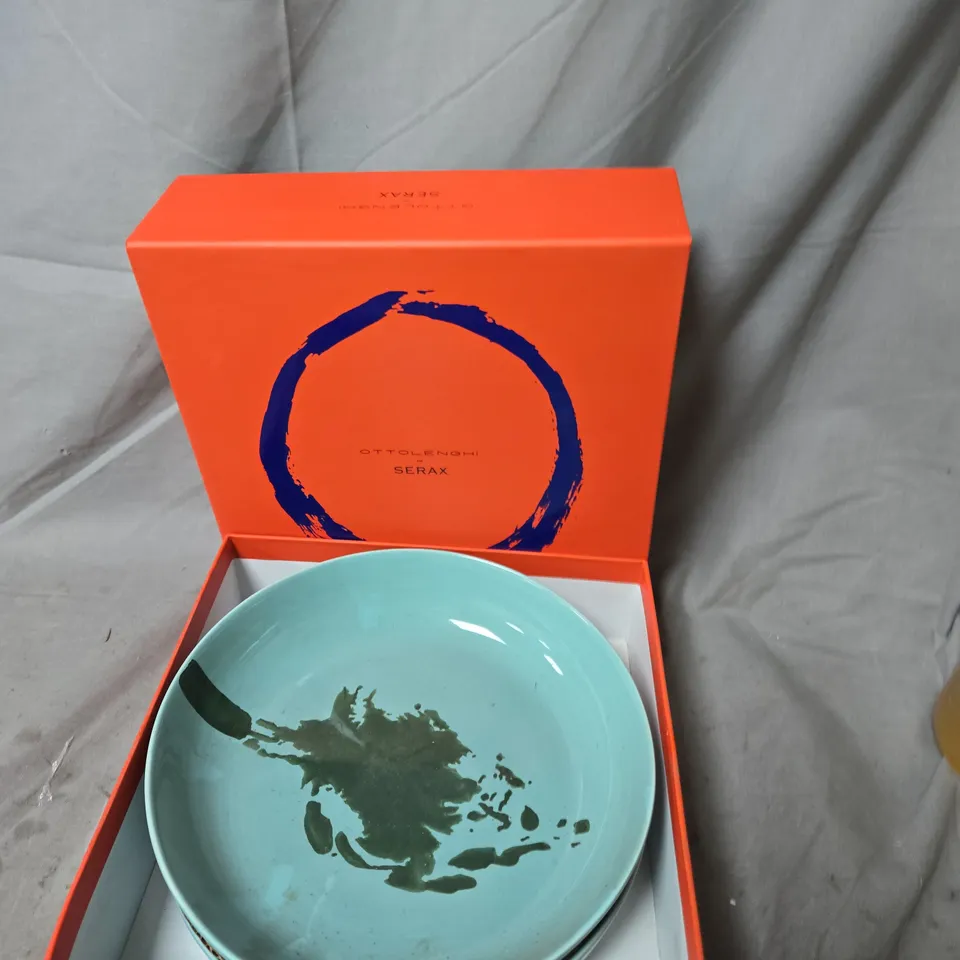 OTTOLENGHI FOR SERAX PLATE HIGH – AZURE ARTICHOKE GREEN, SET OF 2