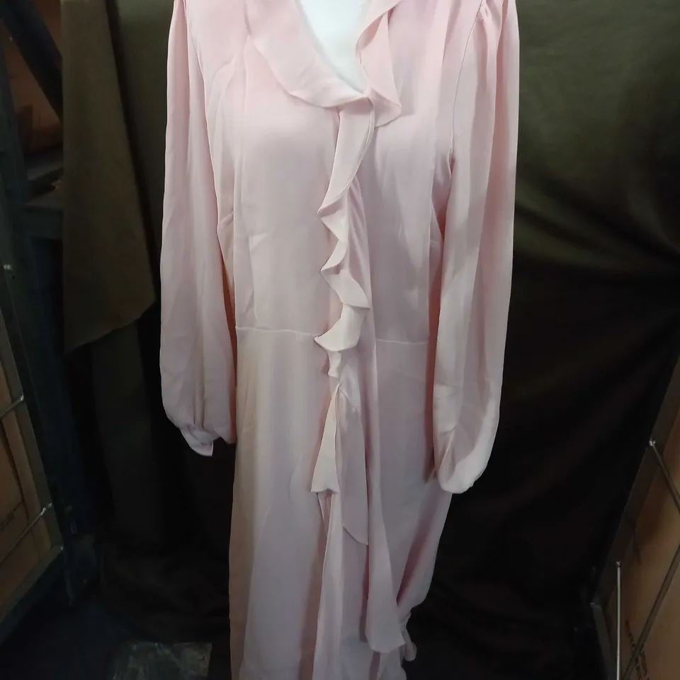 PHASE EIGHT DAISIE FRILL DRESS IN SOFT ROSE PINK - UK 18