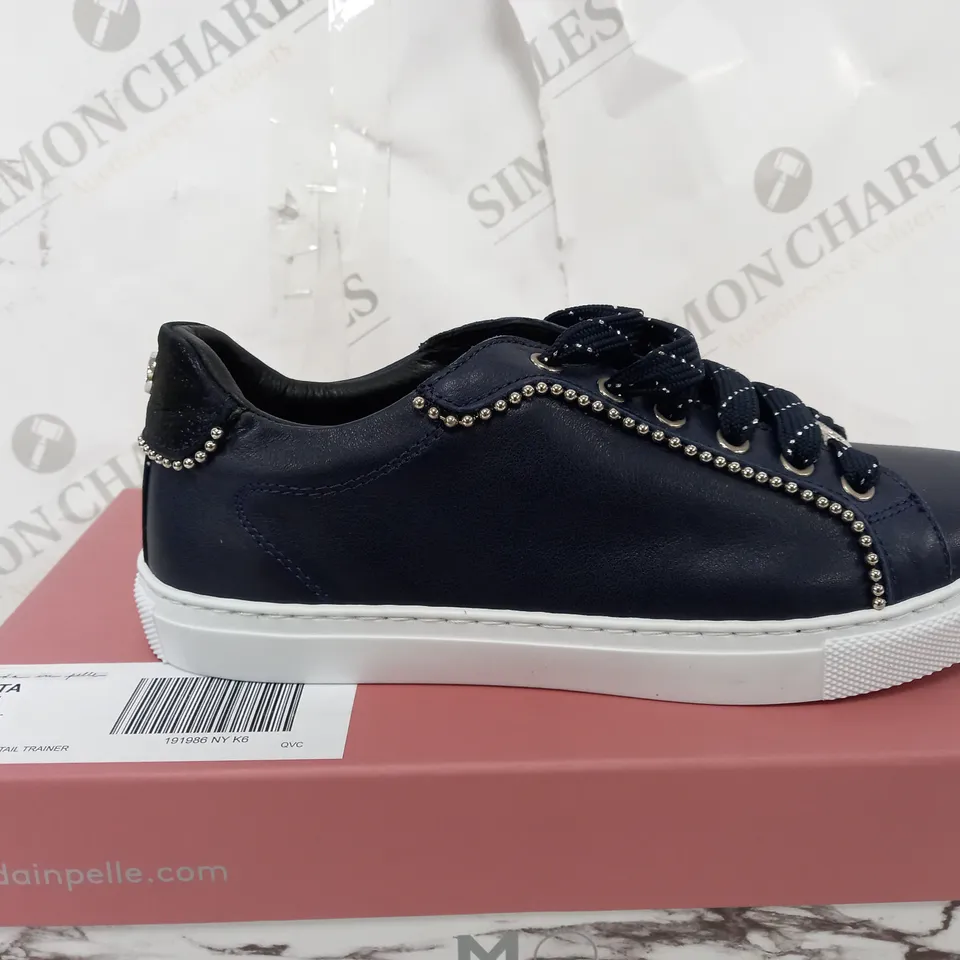 BOXED MODA IN PELLE ARITA NAVY LEATHER SHOES - UK 6 