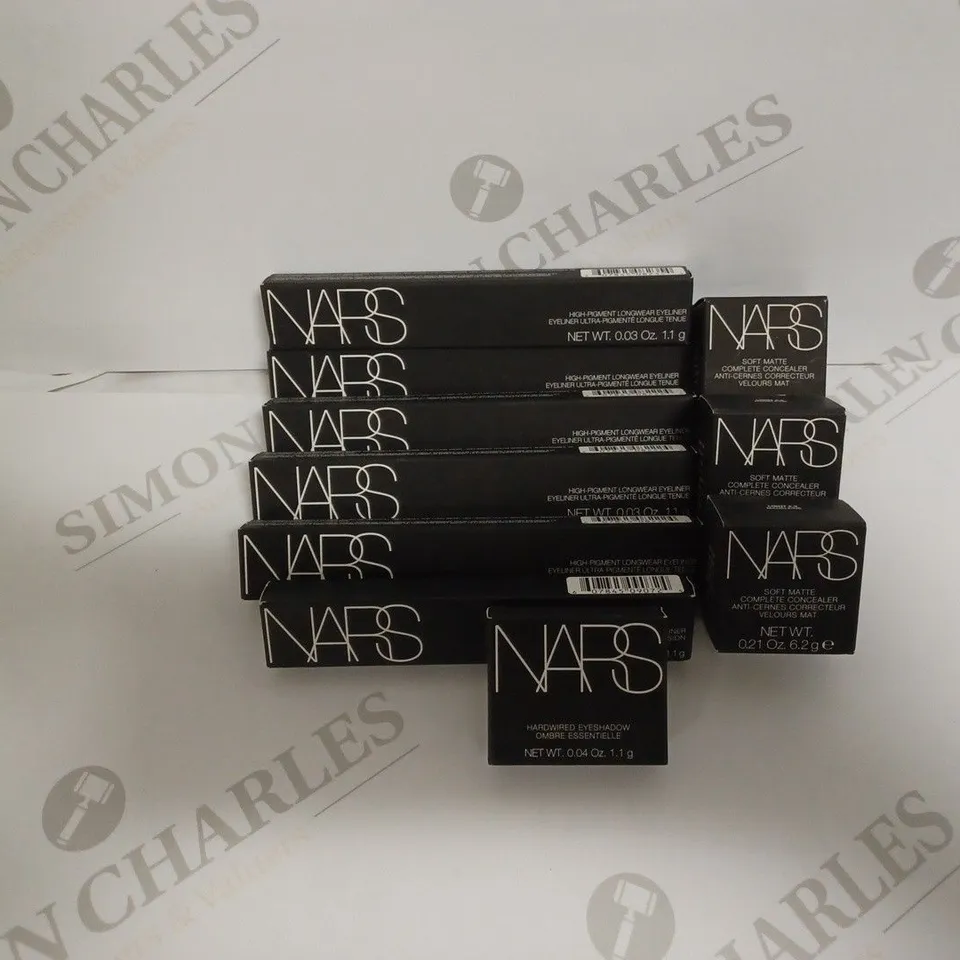 LOT OF 10 ASSORTED NARS BEAUTY PRODUCTS TO INCLUDE EYE LINER, LIP LINER, EYE SHADOW AND CONCEALER