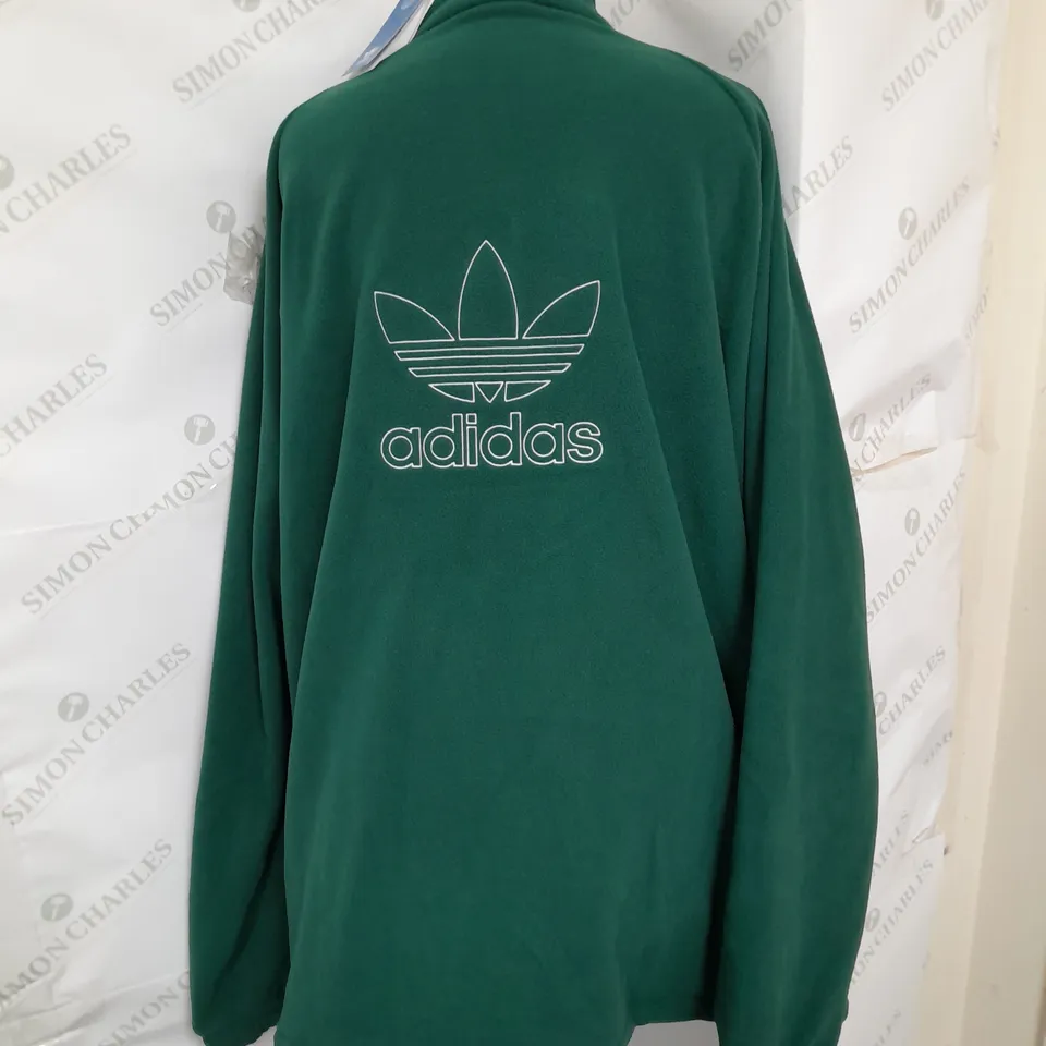 ADIDAS 1/4 ZIP EMBROIDERED POLAR FLEECE IN GREEN SIZE 2XL