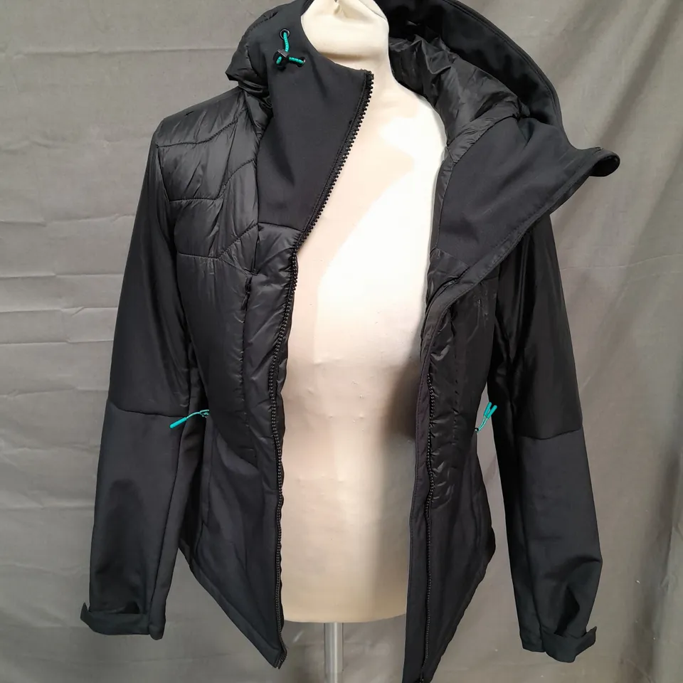 MOUNTAIN WAREHOUSE MACHINA WOMENS HYBRID PADDED JACKET IN BLACK - UK 8