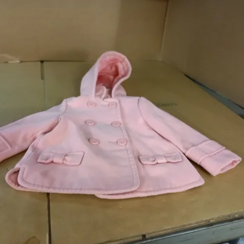 PINK BUTTONED HOODED CHILDRENS JACKET
