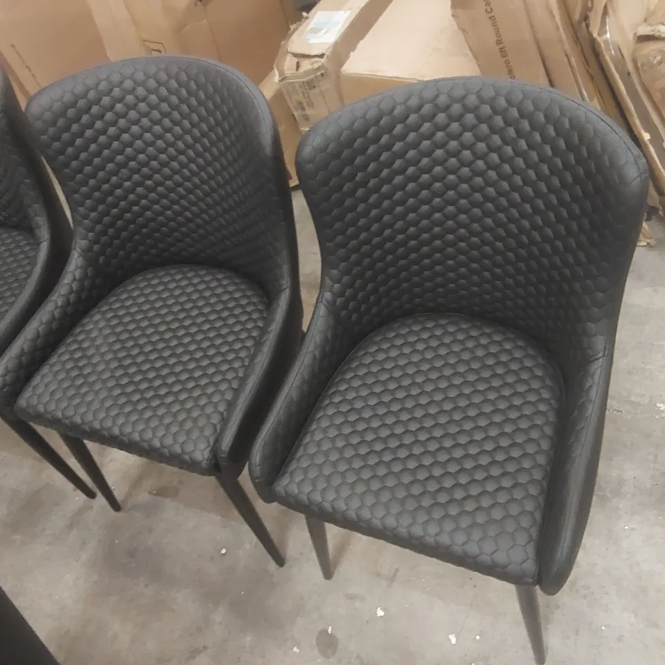 SET OF 6x DESIGNER FAUX LEATHER UPHOLSTERED DINING CHAIRS