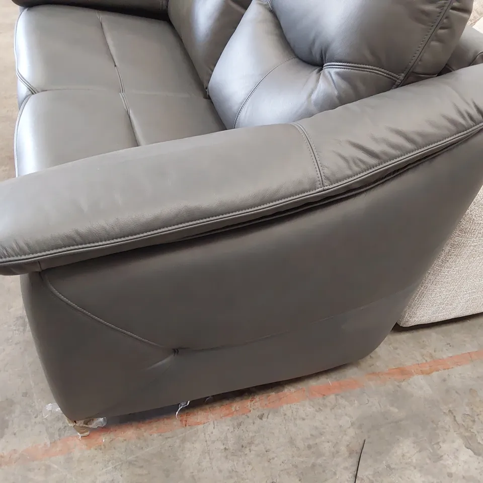 QUALITY BRITISH DESIGNER G PLAN JACKSON TWO SEATER SOFA CAMBRIDGE PETROL BLUE LEATHER 