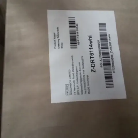 BOXED AARIA DRESSING TABLE WITH MIRROR WHITE