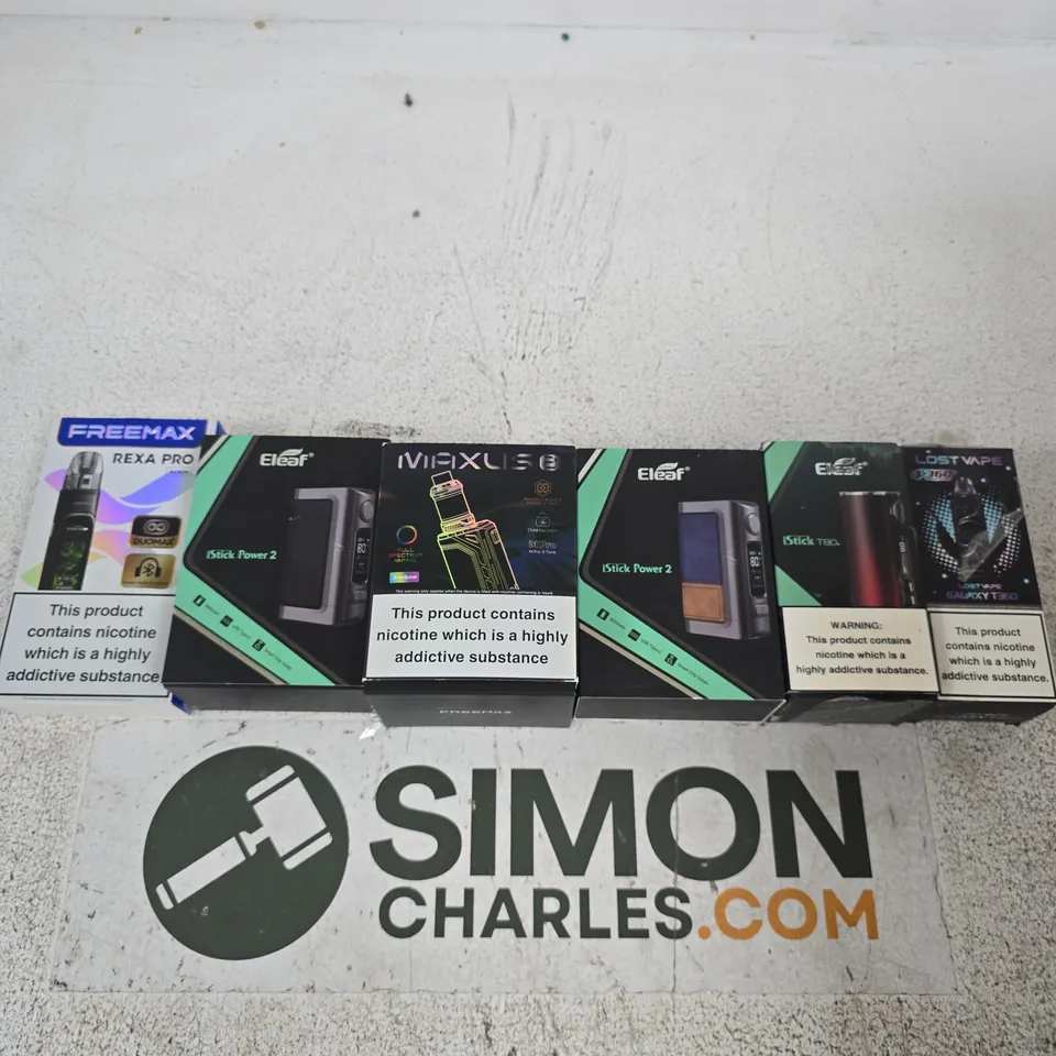 APPROXIMATELY 20 ASSORTED E-CIG PRODUCTS AND ACCESSORIES TO INCLUDE ELEAF, FREEMAX, LOST VAPE ETC