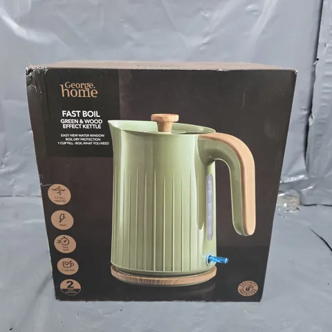 FAST BOIL GREEN AND WOOD EFFECT KETTLE