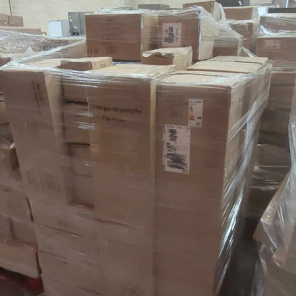 PALLET CONTAINING A VERY LARGE QUANTITY OF ASSORTED DESIGNER LIGHTING PRODUCTS