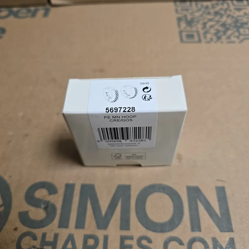 SWAROVSKI GOLD-TONE PAVÉ HOOP EARRINGS – SMALL PAIR IN PRESENTATION BOX