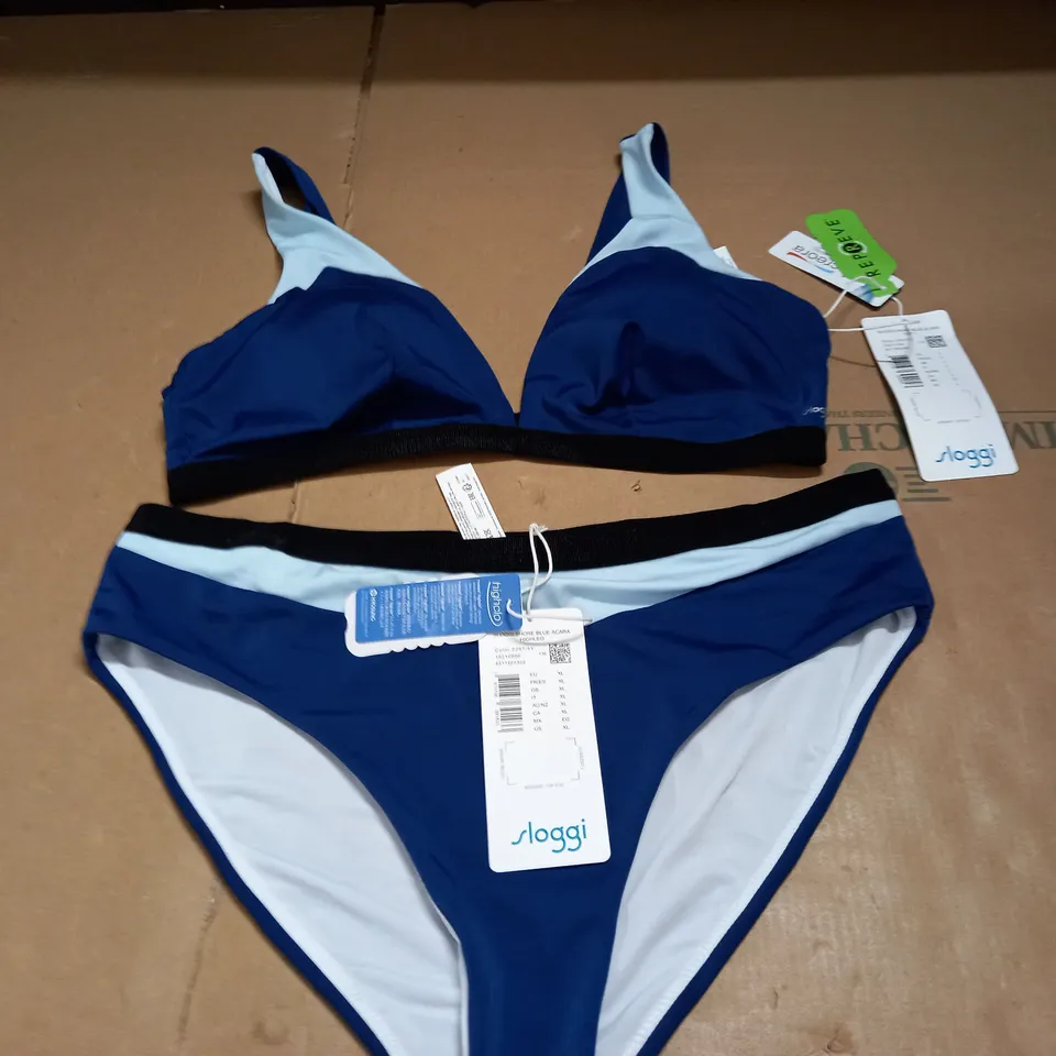 SLOGGI SHORE BLUE ACARA TOP AND BOTTOM SET - BOTTOMS XL TOP L