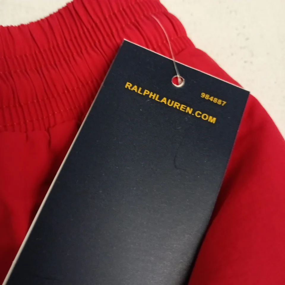 RALPH LAUREN RED MEN'S SWIM SHORTS, SIZE UK M