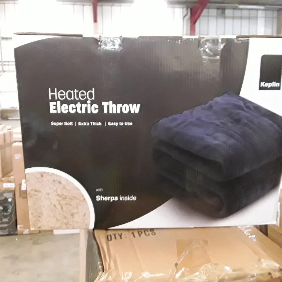 BOXED KEPLIN ELECTRIC HEATED THROW - DARK BLUE