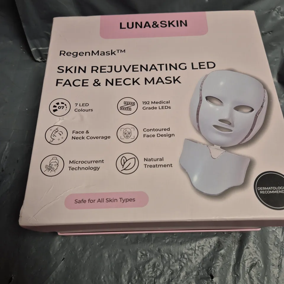 BOXED LUNA AND SKIN REGEN MASK SKIN REJUVENATING LED FACE AND NECK MASK