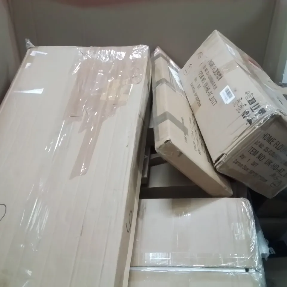 PALLET CONTAINING VARIOUS ASSORTED ITEMS TO INCLUDE:VIBRATION PLATE, ARTIFICIAL OLIVE TREE, BIKE,BED RAIL GUARD AND OTHER ASSORTED ITEMS...