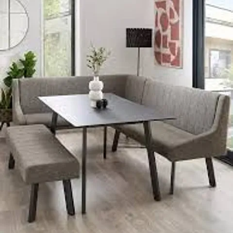 BOXED DENVER TABLE & BENCH DINING SET (2 BOXES)