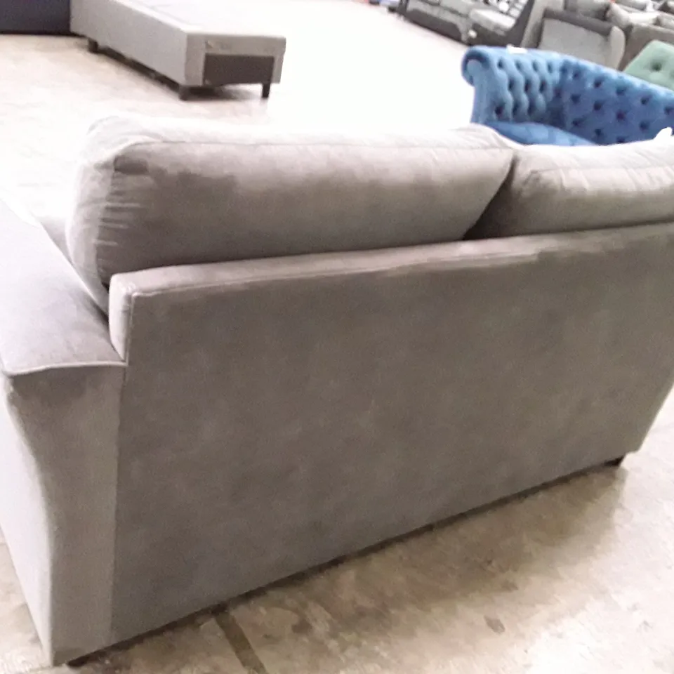 BELVIDERE 2-SEATER FOLD OUT SOFA BED UPHOLSTERED IN GREY FABRIC 