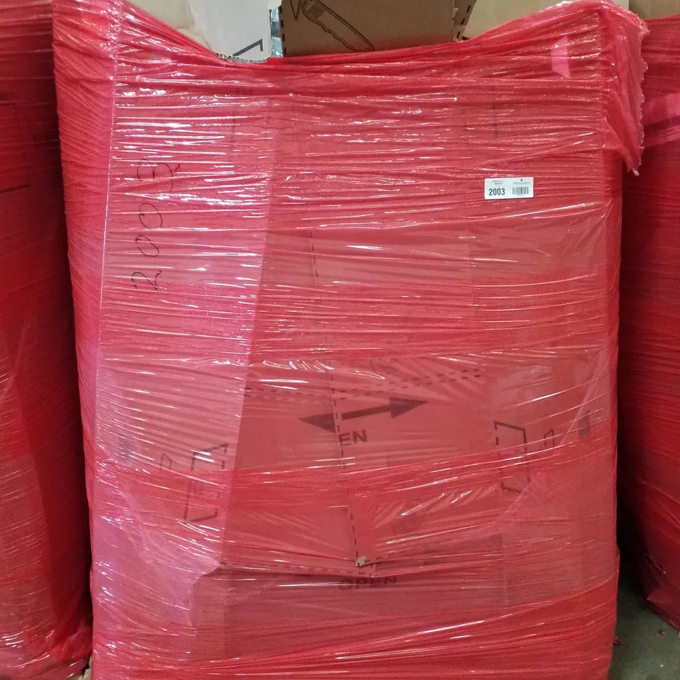 PALLET OF ASSORTED HOUSEHOLD GOODS TO INCLUDE CUSHIONS, SHOE RACKS AND SIDE TABLES ECT