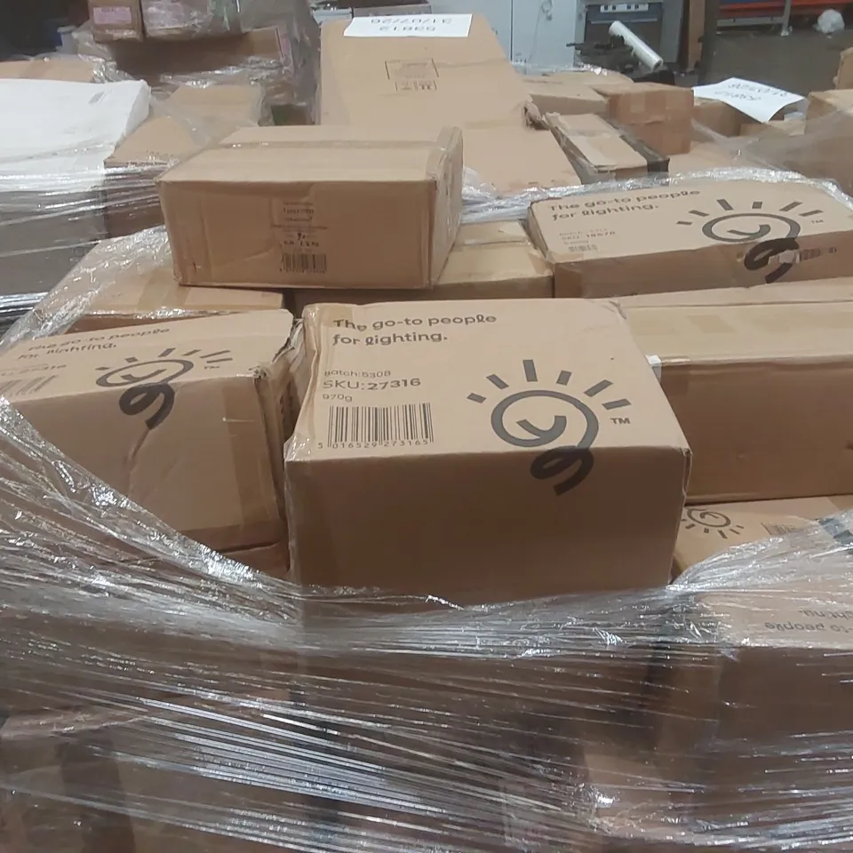 PALLET CONTAINING A VERY LARGE QUANTITY OF ASSORTED DESIGNER LIGHTING PRODUCTS