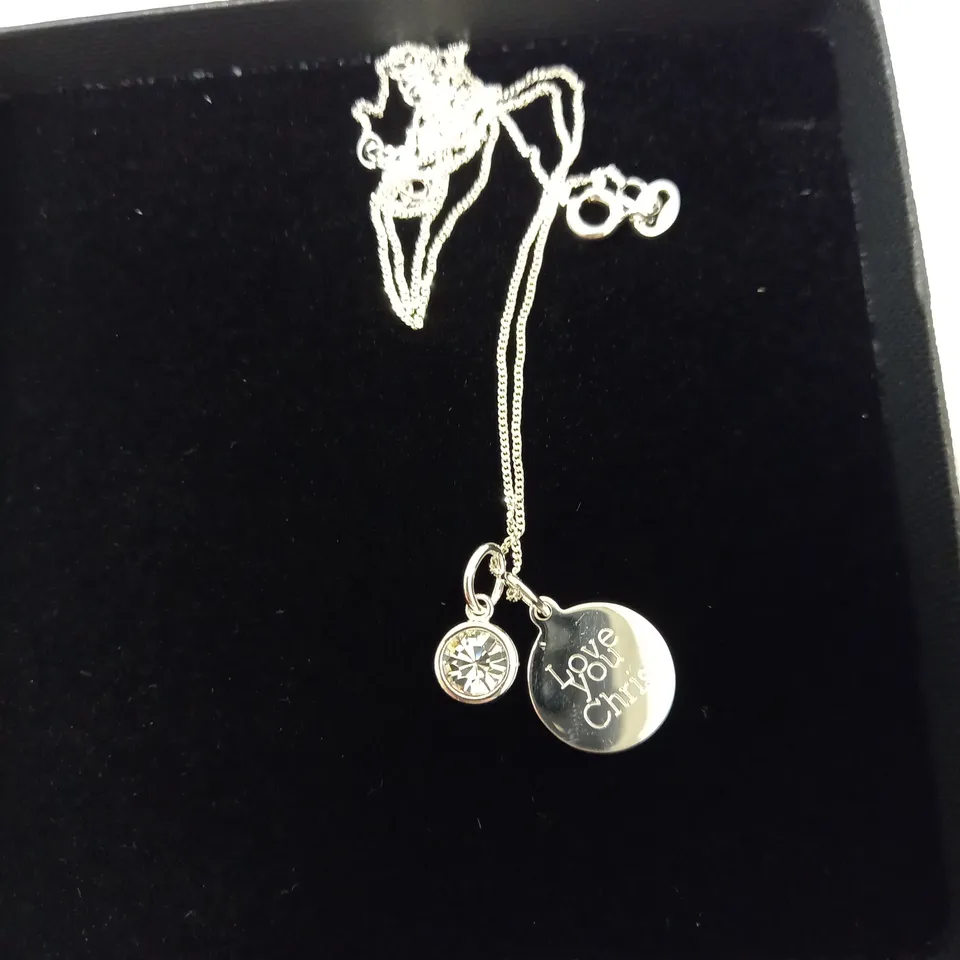 PERSONALISED STERLING SILVER PENDANT NECKLACE RRP £32