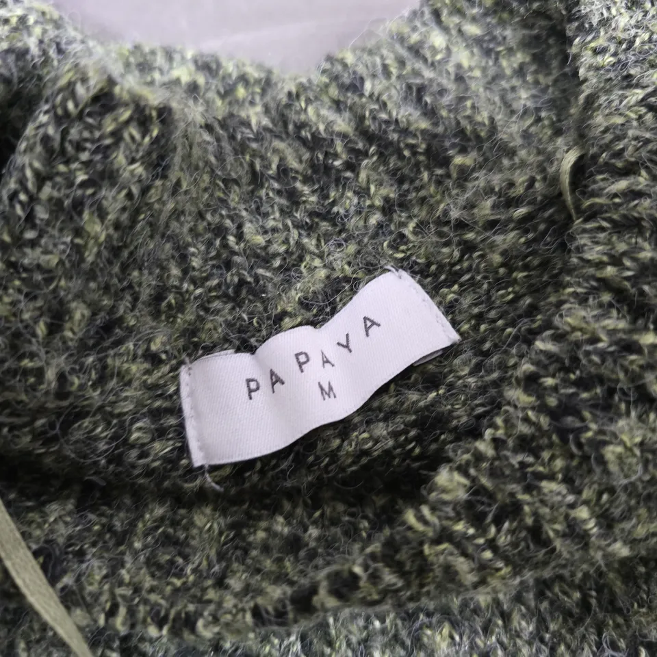 PAPAYA WOMEN'S KNIT SWEATER – MARLED GREY-GREEN, SIZE M