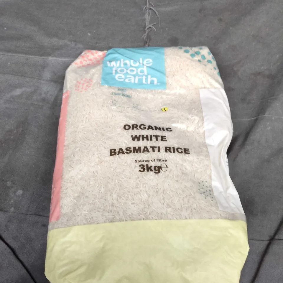WHOLE FOOD EARTH ORGANIC WHITE BASMATI RICE 3KG