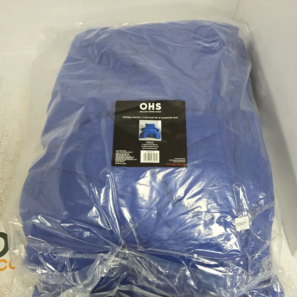OHS ONLINE HOME SHOP BLUE DUVET SET WITH PILLOWCASE (SINGLE) – 7.5 TOG