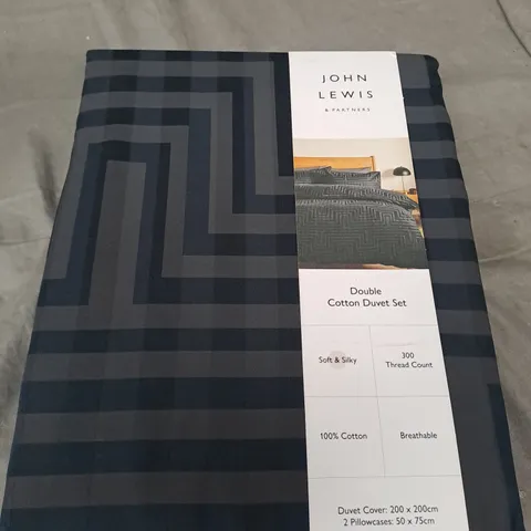 JOHN LEWIS SOFT & SILKY DUVET SET - BLACK - DOUBLE