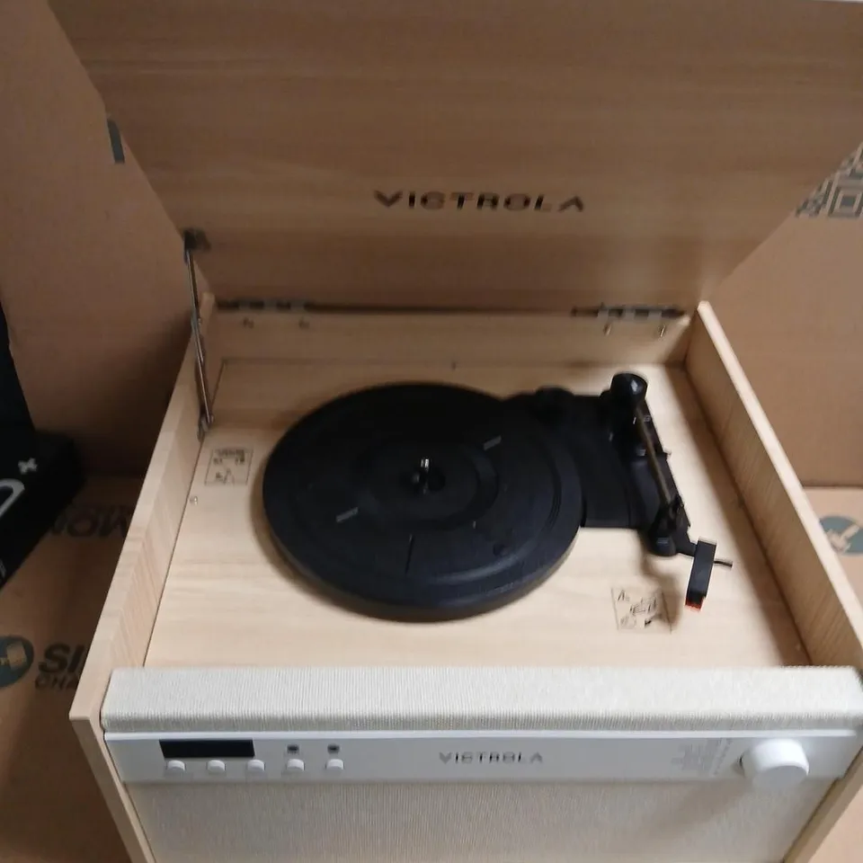 VICTROLA CENTURY ALL-IN-ONE TURNTABLE IN WOODEN CABINET