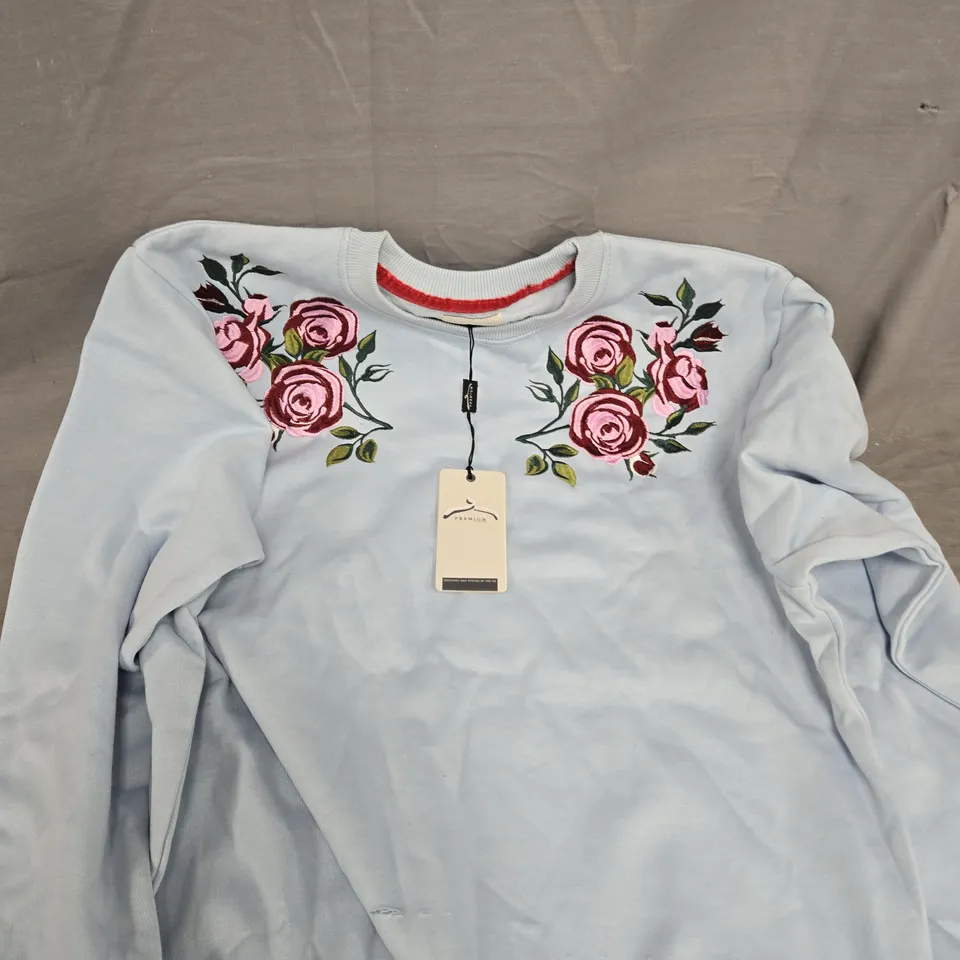 SOUL STAR BABY BLUE EMBROIDERED SWEATSHIRT – (L/G)