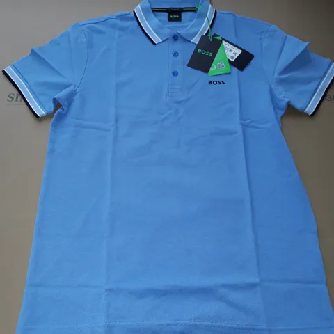 HUGO BOSS BLUE REGULAR FIT POLO SHIRT - BR M