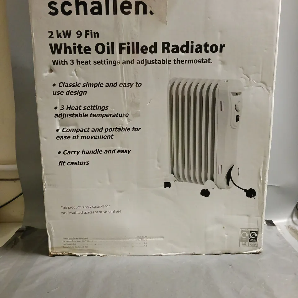 SCHALLEN 2KW WHITE OIL FILLED RADIATOR 