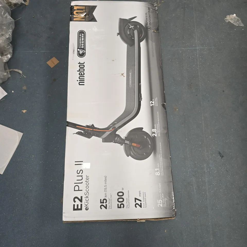 SEGWAY E2 PLUS B II ELECTRIC SCOOTER - COLLECTION ONLY