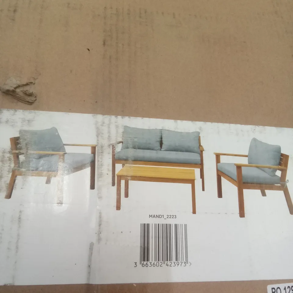 BOXED GOODHOME DENIA WOODEN COFFEE TABLE SET 