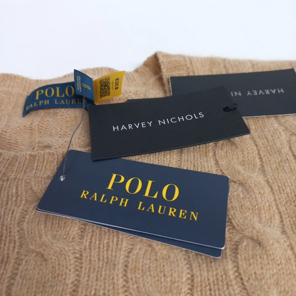 POLO RALPH LAUREN BROWN KNITTED JUMPER LARGE