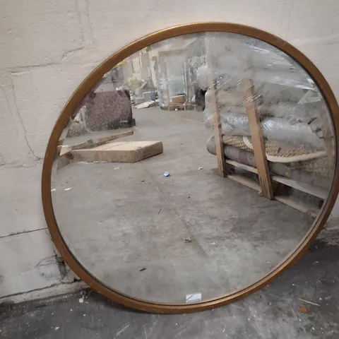 HIGGINS ROUND ANTIQUE GOLD FRAMED MIRROR 80CM