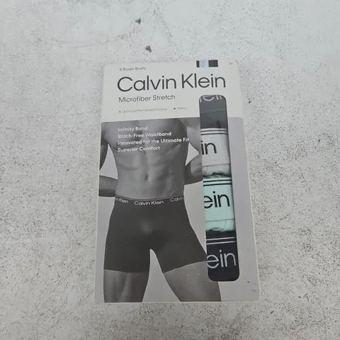 CALVIN KLEIN MICROFIBER STRETCH BOXER BRIEFS – 5 PACK (SIZE M)