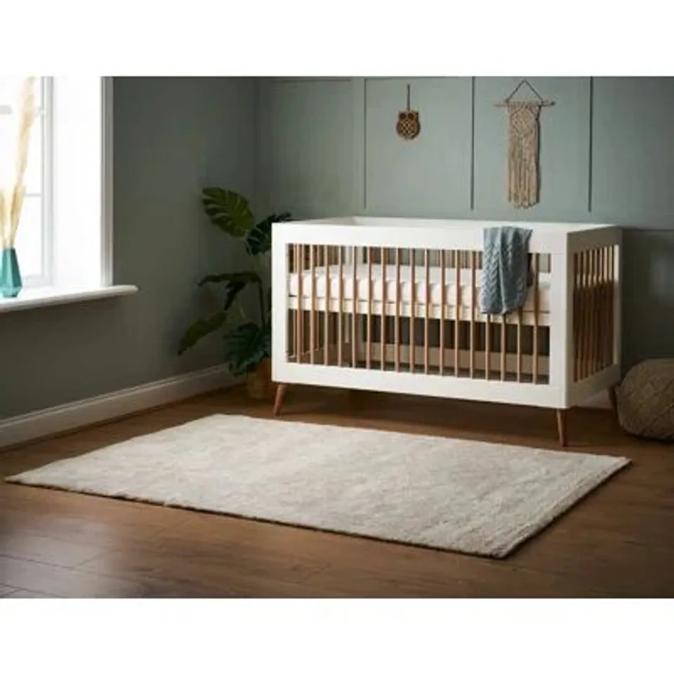 BOXED MAYA COT BED - WHITE WITH NATURAL (2 BOXES)
