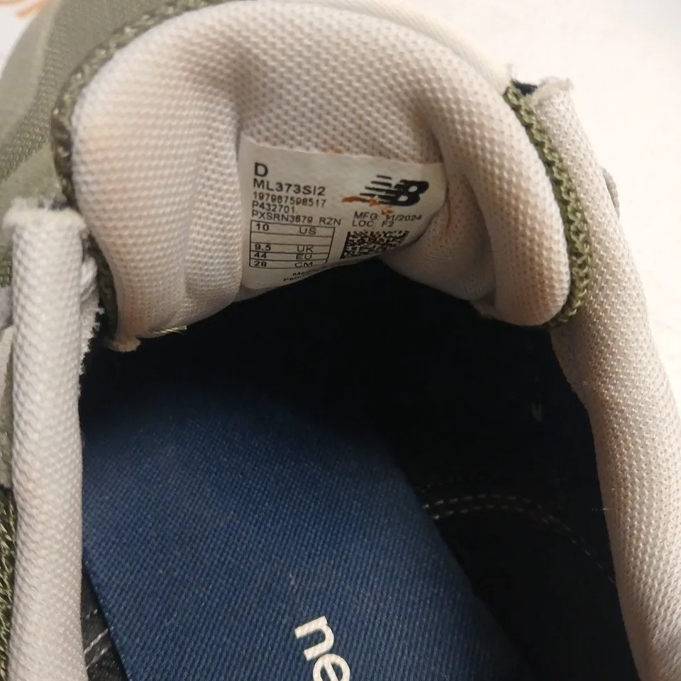 NEW BALANCE ML373S SNEAKERS – OLIVE/GREEN, UK 9.5 (US 10)