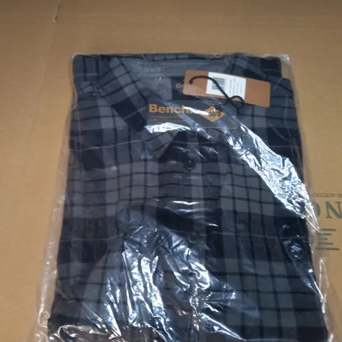 BENCH. CHECK SHIRT IN CHARCOAL/BLACK - SIZE 16 LADIES