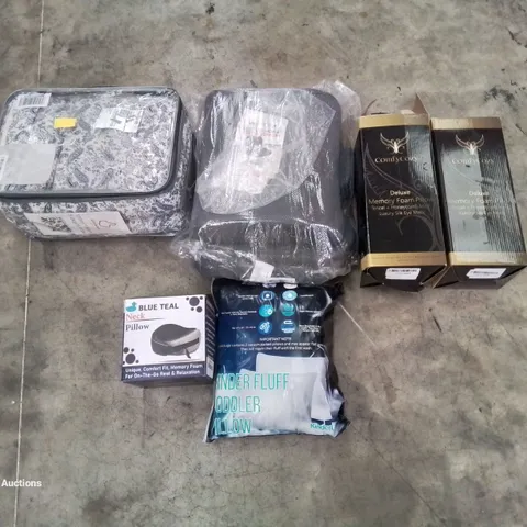 PALLET OF ASSORTED BEDROOM AND COMFORT BASED PRODUCTS TO INCLUDE; PILLOWS, SUPPORT SEAT CUSHIONS AND SIMILARLY RELATED GOODS